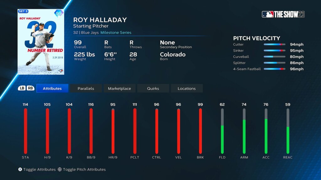 Roy Halladay, 99 Milestone - MLB the Show 23